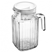 LYOR - Jarra Porta De Geladeira De Vidro Com Tampa Em Plástico Branca 650ml