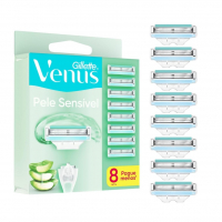 Gillette Venus Pele Sensível Carga Para Aparelho De Depilar Com Aloe Vera, 8 Uds