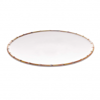 WOLFF - Prato Raso Melamina Bambu Branco 27cm