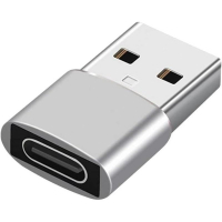 Adaptador USB A Macho X Tipo C Fêmea - OTG Cinza