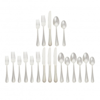 Amazon Basics Talheres Aço Inox 20 Peças, Serviço 4, Borda Perolada, Lava-louças