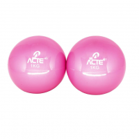 Acte, Bolas De Peso 1kg 12cm Em PVC E Areia Para Pilates E Treinos Funcionais, T55, Rosa