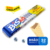 Wafer Recheado Bisão Branco Laka 32 Unidades 201,6g