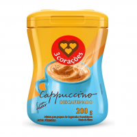 3 Corações Cappuccino Descafeinado, 200g, Moído