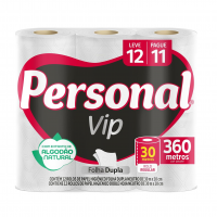 Personal VIP - Papel Higiênico, Folha Dupla, 12 Unidades (Embalagem Pode Variar)