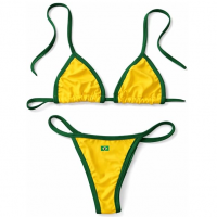 Biquíni Cortininha Fio Dental Brasil Copa Do Mundo Para Marquinha