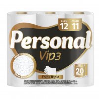 Personal Papel Higiênico Vip Folha Tripla Com 12 Rolos De 20M