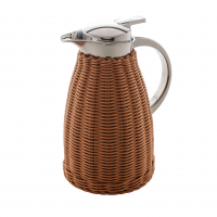 WOLFF - Garrafa Térmica Aço Inox C/Rattan Plástico Marrom 1,5L