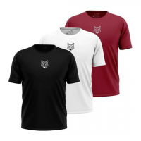Kit 3 Camisetas Masculina Dry Alpha Lobo Geométrico